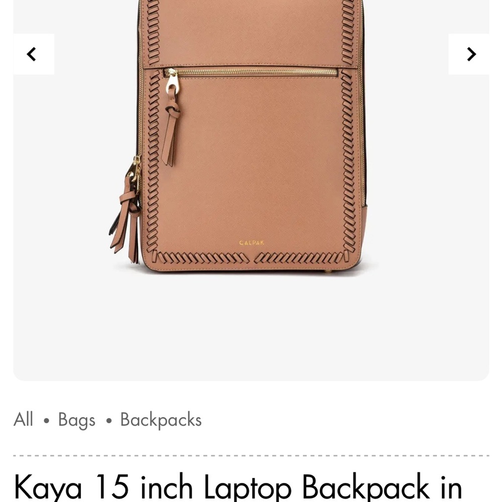 Calpak Tan Backpack Sleek Design Professional Look